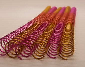 1 piece of 5/8" x12" #4 Peach Rainbow spiral Aluminum, notebook coil, journal spiral, bookbinding coil, PEL Rainbow Spiral (patent pending)