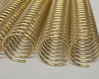 1 piece of 1" x10" #4 Gold Aluminum Solid Spiral, PEL Solid Spiral, coil Binding, Replacement coil, Spiral Coil, DIY Bookbinding