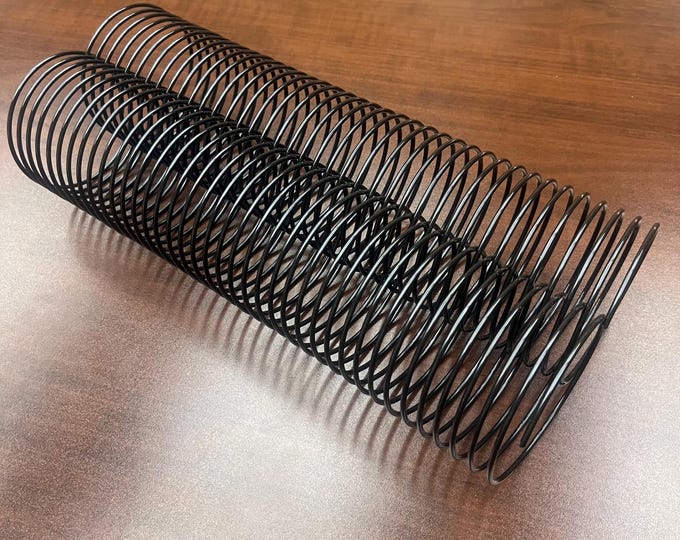 1 Piece of 3" x12" #3wo Black Spiral Wire, Replacement Coil, Bookbinding Coil, Coil Binding