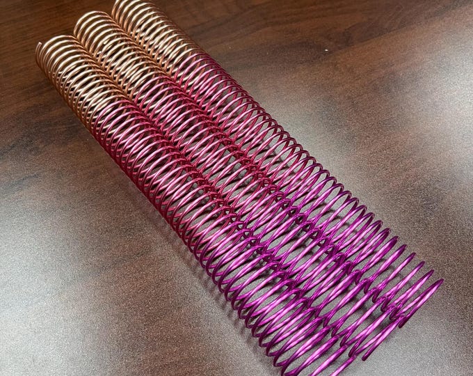 1 Piece of 1+1/4" x12" #4 Petunia Rainbow Spiral, Replacement Coil, Bookbinding Coil, Coil Binding
