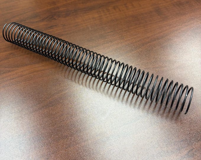 1 Piece of 1+1/4" x12" #4 Black Spiral Wire, Replacement Coil, Bookbinding Coil, Coil Binding