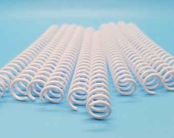 5 pieces of 3/8" x12" #4 White Plastic Spiral Coil, notebook coil, bookbinding coil, calendar coil, spiral binding