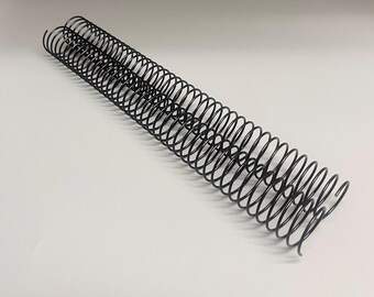 2 Pieces of 15/16" x10" #4 Black Wire Spiral Coil, Replacement Coil, Bookbinding Coil, Coil Binding