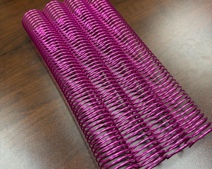 1 Piece of 1+1/2" x12" #4 Neon Pink Aluminum Solid Spiral, Replacement Coil, Bookbinding Coil, Coil Binding