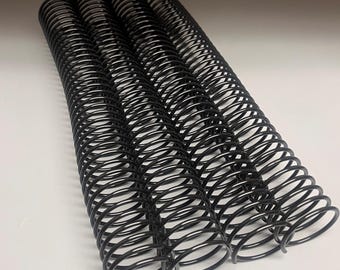 2 Pieces of 1+3/8" x12" #3wo Black Plastic Spiral, Replacement Coil, Bookbinding Coil, Coil Binding