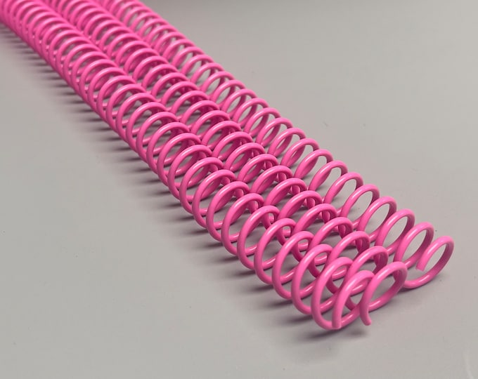 3 Pieces of 1/2" x12" Pink Plastic Spiral Coil, Replacement Coil, Bookbinding Coil, Coil Binding