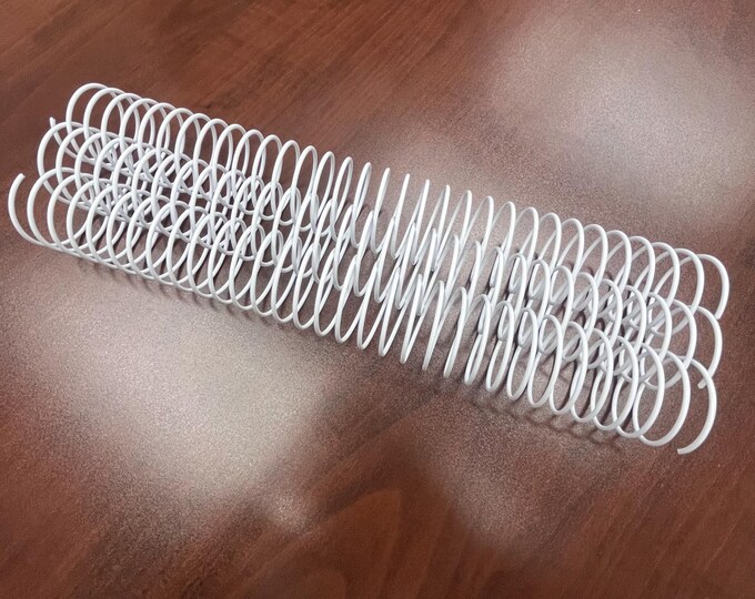 1 Piece of 1+1/2" x12" #2.5 White Spiral Wire Replacement Coil, Bookbinding Coil, Coil Binding