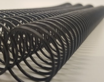1 piece of 1" x12" #4 Black Wire Spiral Coil, bookbinding coil, DIY binding, replacement coil, heavy gauge wire, binding supply