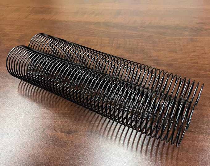 1 Piece of 2+1/4" x12" #4 Black Spiral Wire, Replacement Coil, Bookbinding Coil, Coil Binding