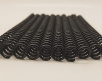 5 pieces of 1/4" x12" #4 Black Plastic Spiral Coil, notebook coil, bookbinding coil, calendar coil, spiral binding