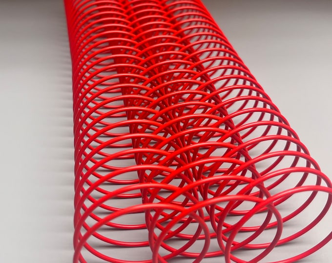 1 Piece of 1+7/8" x12" #2.5 Red Wire Spiral Coil, Replacement Coil, Bookbinding Coil, Coil Binding