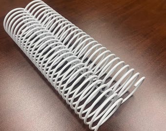 1 Piece of 2+1/4" x10" #2 White Spiral Plastic, Replacement Coil, Bookbinding Coil, Coil Binding