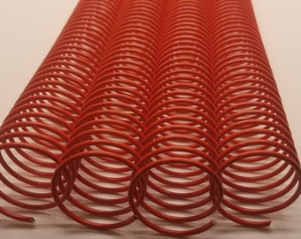 1 piece of 33mm x12" #4 Red Wire Spiral Coil, coil binding, replacement coil, heavy gauge wire, DIY bookbinding