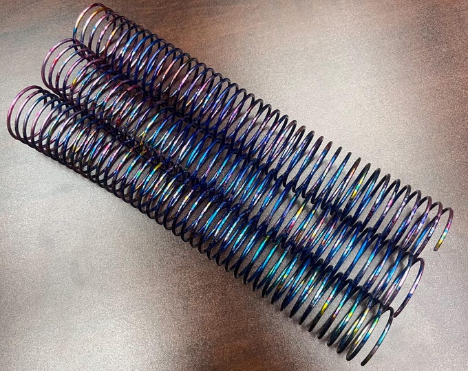 1 Piece of 1+1/4” x10” #4 Burst Rainbow Spiral, Replacement Coil, Bookbinding Coil, Coil Binding