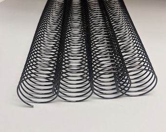 1 Piece of 1+1/2" x10" #4 Black Wire Spiral Coil, Replacement Coil, Bookbinding Coil, Coil Binding