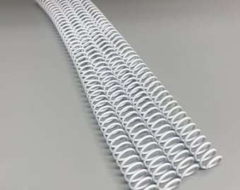 5 Pieces of 1/2" x11.5" #4 White Plastic Spiral, Replacement Coil, Bookbinding Coil, Coil Binding