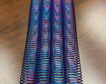 1 Piece of 1+1/2" x12" #4 Purple Burst Multicolor Aluminum Spiral, Replacement Coil, Bookbinding Coil, Coil Binding