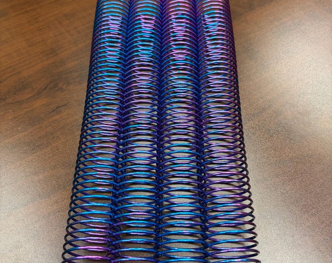 1 Piece of 1+1/2" x12" #4 Purple Burst Multicolor Aluminum Spiral, Replacement Coil, Bookbinding Coil, Coil Binding