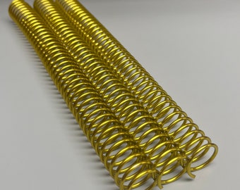1 Piece of 19mm x10" #4 Green/Yellow Aluminum Solid Spiral, Replacement Coil, Bookbinding Coil, Coil Binding
