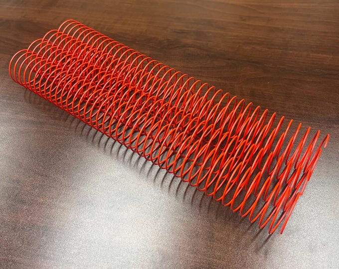 1 Piece of 1+1/2" x13" #3wo Red Spiral Wire, Replacement Coil, Bookbinding Coil, Coil Binding