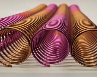 1 piece of 1+1/4" x12" #4 Peach Rainbow Spiral Aluminum, PEL Rainbow Spiral, coil Binding, Replacement coil for planners, Spiral Coil