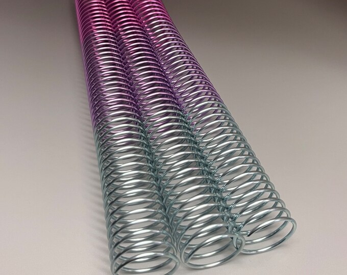 1 Piece of 30mm x12" #4 Passion Rainbow Solid Spiral Aluminum, Replacement Coil, Bookbinding Coil, Coil Binding