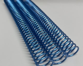 1 Piece of 19mm x9" #4 Fast Blue Aluminum Solid Spiral, Replacement Coil, Bookbinding Coil, Coil Binding