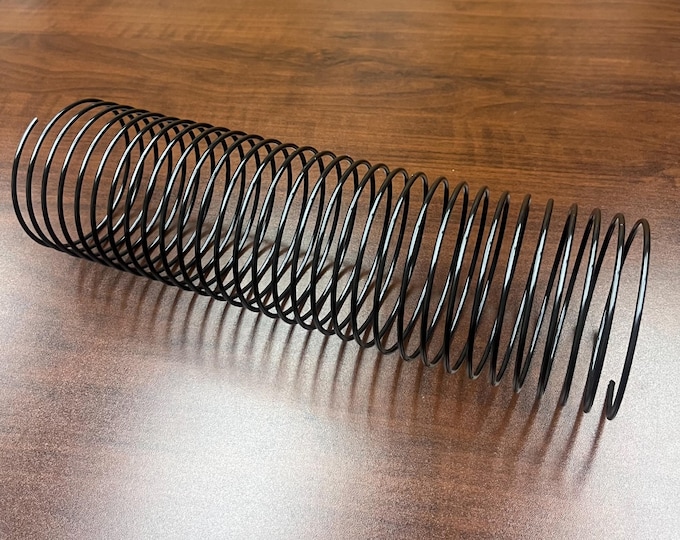 1 Piece of 3" x11" #2 Black Spiral Wire, Replacement Coil, Bookbinding Coil, Coil Binding