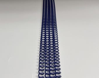5 Pieces of 1/4" x12" #4 Navy Plastic Spiral Coil, Replacement Coil, Bookbinding Coil, Coil Binding
