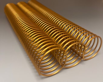 1 Piece of 1+7/16" x10" #4 Gold Aluminum Solid Spiral, Solid Spiral, Replacement Coil, Bookbinding Coil, Coil Binding