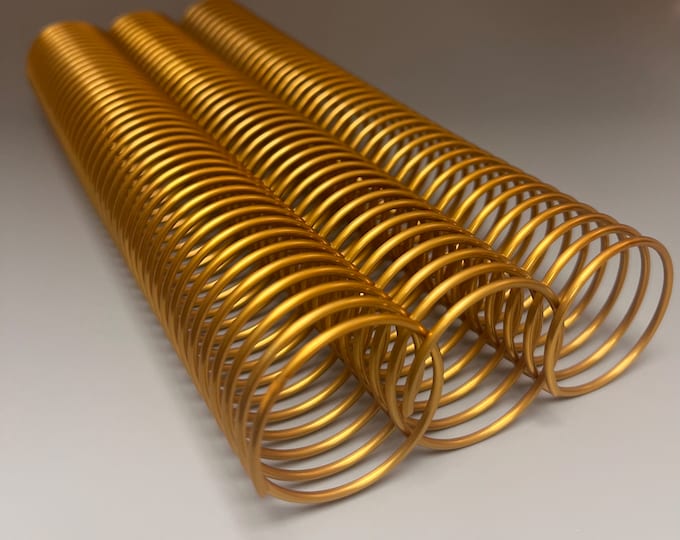 1 Piece of 1+7/16" x10" #4 Gold Aluminum Solid Spiral, Solid Spiral, Replacement Coil, Bookbinding Coil, Coil Binding
