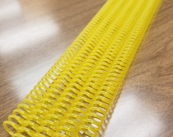 5 pieces of 7/16" x12" #5 Neon Yellow Plastic Spiral Coil, coil binding, plastic spiral coil, calendar coil, spiral binding, notebook coil