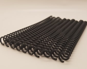 5 pieces of 7/16" x12" #4 Black Plastic Spiral Coil, notebook coil, bookbinding coil, calendar coil, spiral binding
