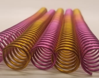 1 piece of 19mm x12" #4 Peach Rainbow Spiral Aluminum, replacement coil, petite planner coil, spiral binding, notebook coil, DIY binding