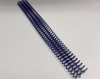 3 Pieces of 3/8" x12" #4 Navy Spiral Plastic, Replacement Coil, Bookbinding Coil, Coil Binding