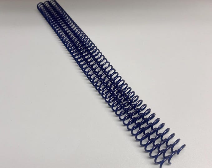 3 Pieces of 3/8" x12" #4 Navy Spiral Plastic, Replacement Coil, Bookbinding Coil, Coil Binding