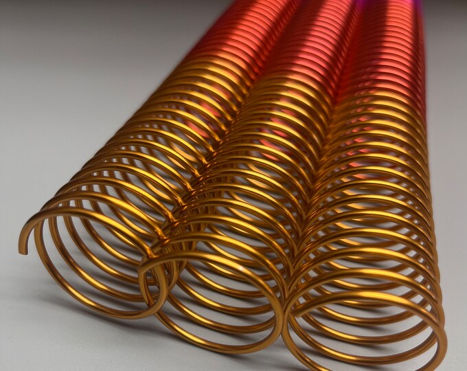 1 Piece of 1+1/4" x12" #4 Remix Peach Rainbow Spiral Coil Aluminum, Rainbow Coil, Replacement Coil, Bookbinding Coil, Coil Binding