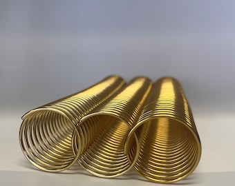 1 Piece of 1+3/8" x10" #4 Dark Gold Solid Spiral Aluminum, Replacement coil, Bookbinding coil, Coil binding