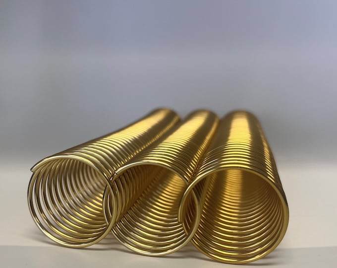 1 Piece of 1+3/8" x10" #4 Dark Gold Solid Spiral Aluminum, Replacement coil, Bookbinding coil, Coil binding