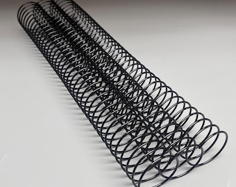 1 Piece of 1+1/4" x12" #4 Black Wire Spiral Coil, Replacement Coil, Bookbinding Coil, Coil Binding