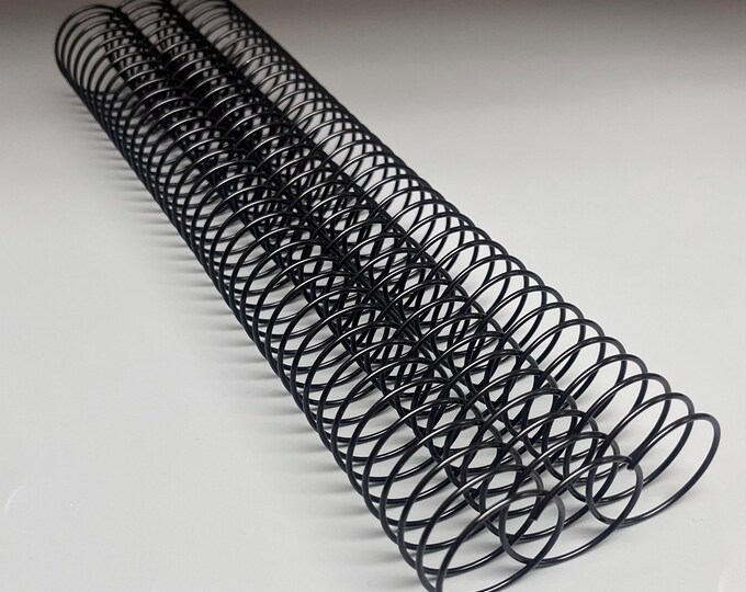 1 Piece of 1+1/4" x12" #4 Black Wire Spiral Coil, Replacement Coil, Bookbinding Coil, Coil Binding