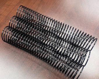 1 Piece of 1+3/4" x10" #3wo Black Plastic Spiral, Replacement Coil, Bookbinding Coil, Coil Binding