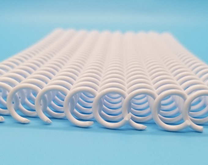 5 pieces of 7/16" x13" #4 White Plastic Spiral Coil, notebook coil, bookbinding coil, calendar coil, spiral binding