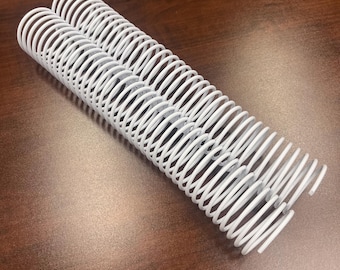 2 Pieces of 1+3/4"  x12" #3 White Spiral Plastic, Replacement Coil, Bookbinding Coil, Coil Binding