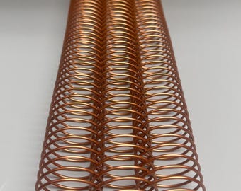 1 Piece of 1+1/4" x12" #4 Bronze Wire Spiral, Replacement Coil, Bookbinding Coil, Coil Binding
