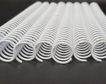 4 pieces of 3/4" x9.5" #4 White Plastic Spiral Coil, notebook coil, replacement coil, bookbinding coil, DIY binding, plastic coil