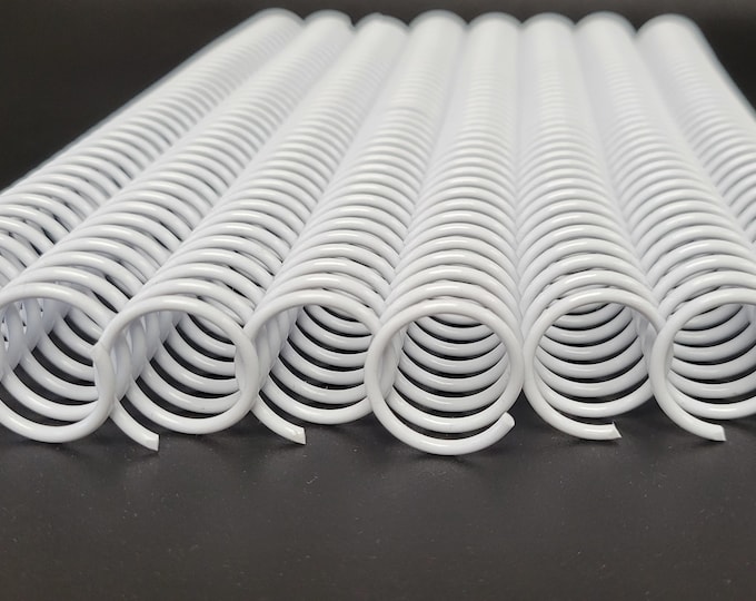 4 pieces of 3/4" x9.5" #4 White Plastic Spiral Coil, notebook coil, replacement coil, bookbinding coil, DIY binding, plastic coil
