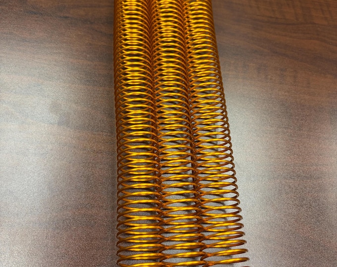 1 Piece of 1+1/4" x12" #4 Orange Solid Spiral Aluminum, Replacement Coil, Bookbinding Coil, Coil Binding