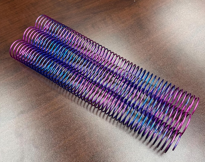 1 Piece of 1+1/4” x12” #4 Purple Burst Rainbow Spiral, Replacement Coil, Bookbinding Coil, Coil Binding