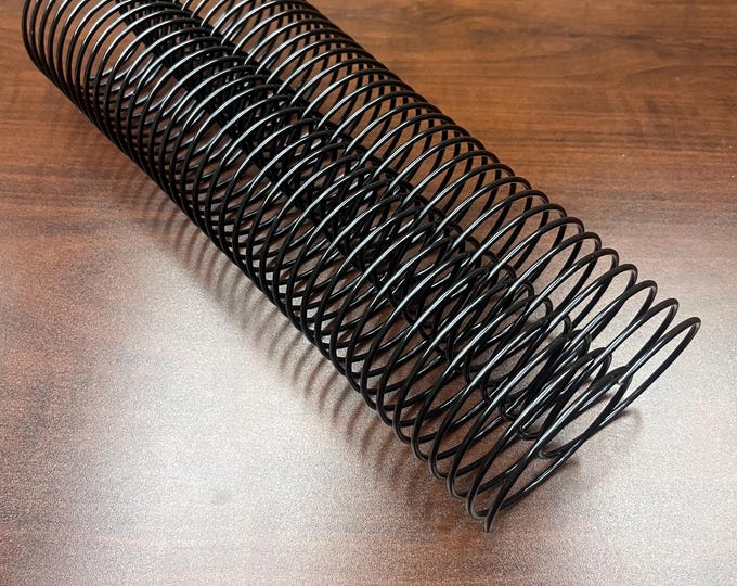 1 Piece of 2+1/2" x12" #3wo Black Spiral Wire, Replacement Coil, Bookbinding Coil, Coil Binding